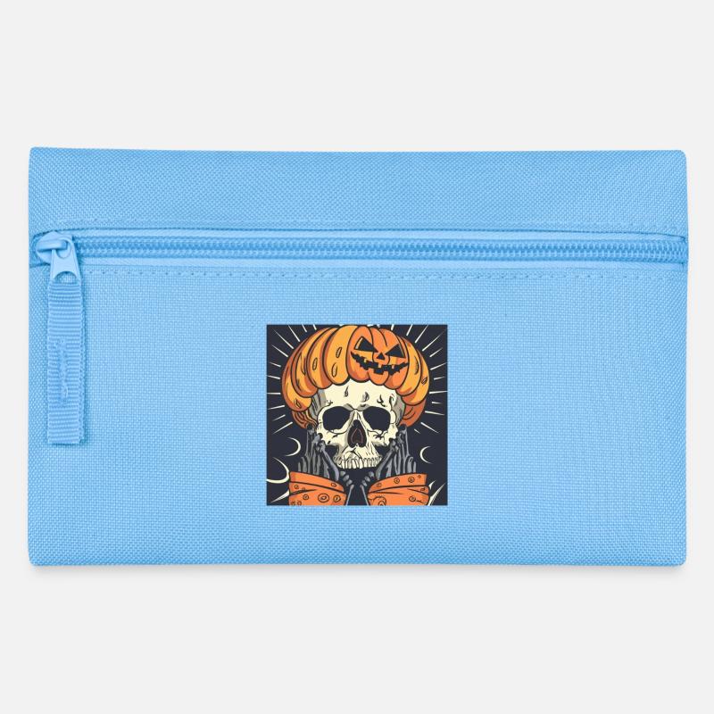 Halloween Skeleton Pumpkin - Pencil Case - light blue