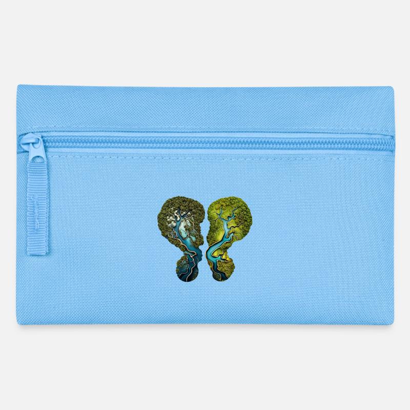 Climate Change Lungs Forest River Environment Shirt - Pencil Case - light blue