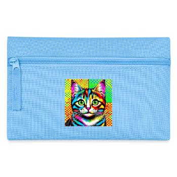 Chat Pop Art - Trousse - bleu clair - Devant