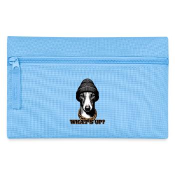 Windhund Was geht ab? Hund Geschenk - Federtasche - Hellblau - Vorne