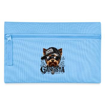 Yorkshire Terrier Gangsta Gangster Hund Geschenk - Federtasche - Hellblau - Vorne