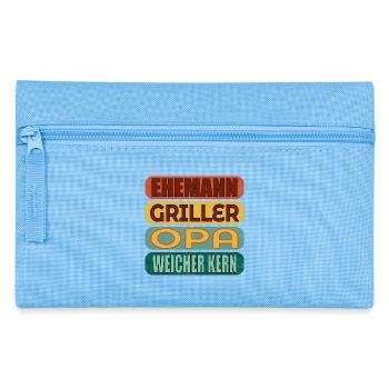 VATERTAG GRILLEN OPA - Federtasche - Hellblau - Vorne