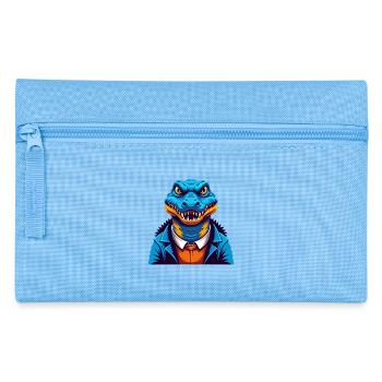 Alligator coloré Kawaii personnage de dessin animé animal de compagnie - Trousse - bleu clair - Devant