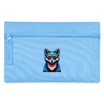 Polarfuchs Bunte Kawaii Cartoon Figur Haustier - Federtasche - Hellblau - Vorne