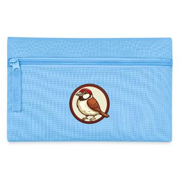 Sparrow Colorful Kawaii Cartoon Character Clipart - Pencil Case - light blue - Front