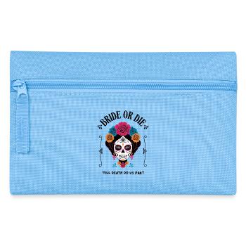 Mariée ou mourir - Conception de crâne en sucre - Trousse - bleu clair - Devant