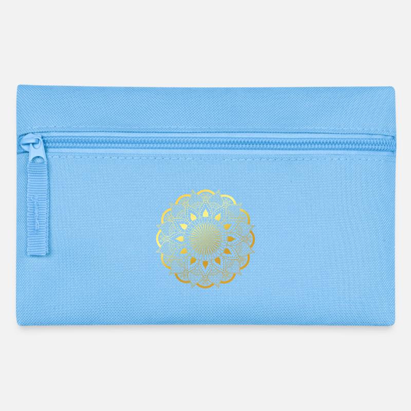 Mandala doré - Trousse - bleu clair