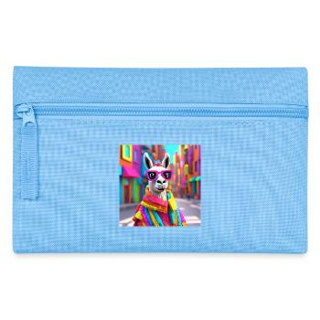 lama, alpaga, lama marrant - Trousse - bleu clair - Devant