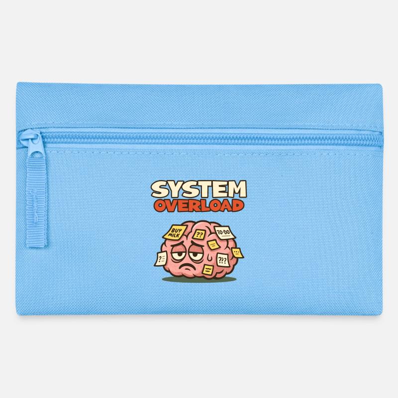 System Overload Gehirn - Federtasche - Hellblau