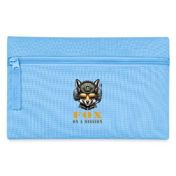Fox in Mission / Military - Pencil Case - light blue - Front