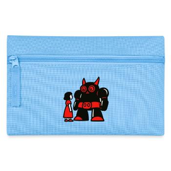 Girl and Robot - Pencil Case - light blue - Front