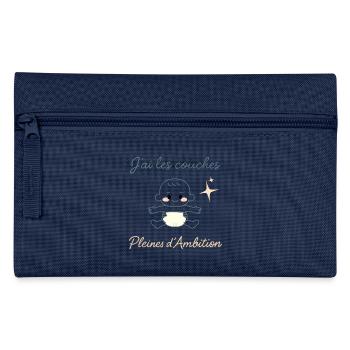 "j'ai les couches pleines d'ambition " - Trousse - bleu clair - Devant