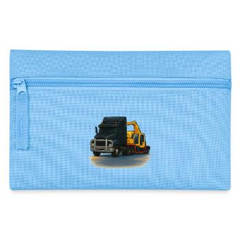 Tow truck with crane illustration - Pencil Case - light blue - Front