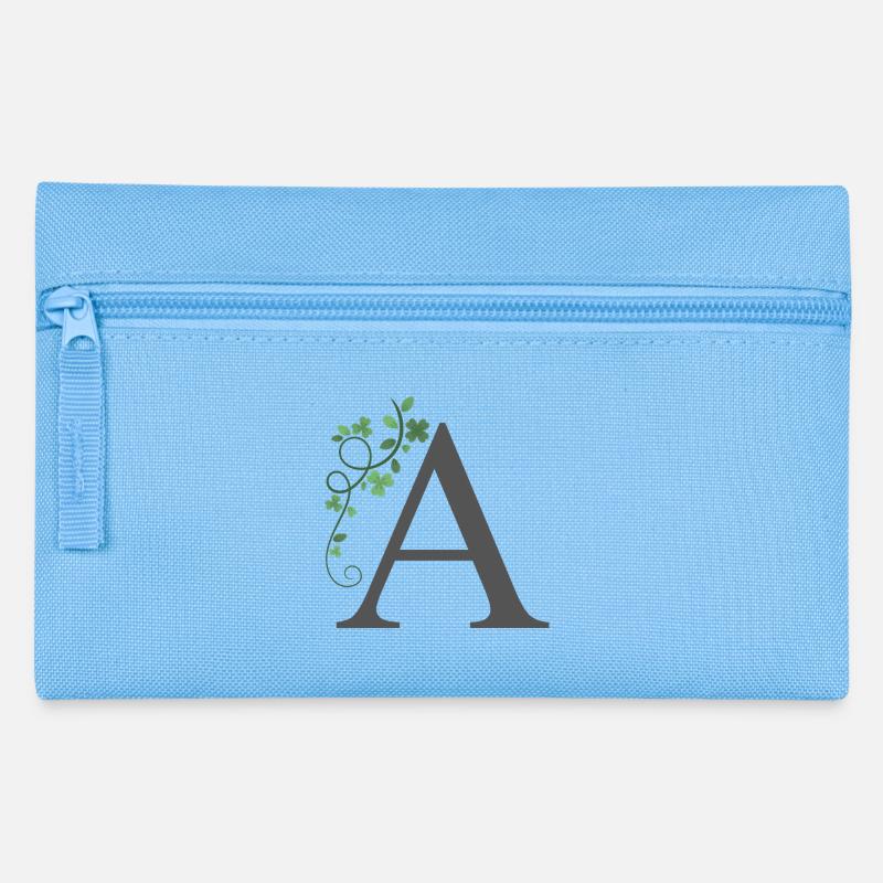 A mit Kleeblätter - Federtasche - Hellblau