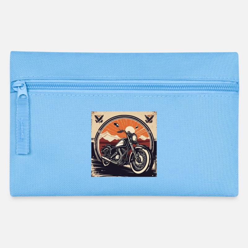 Vintage Motorrad  Design  - Federtasche - Hellblau