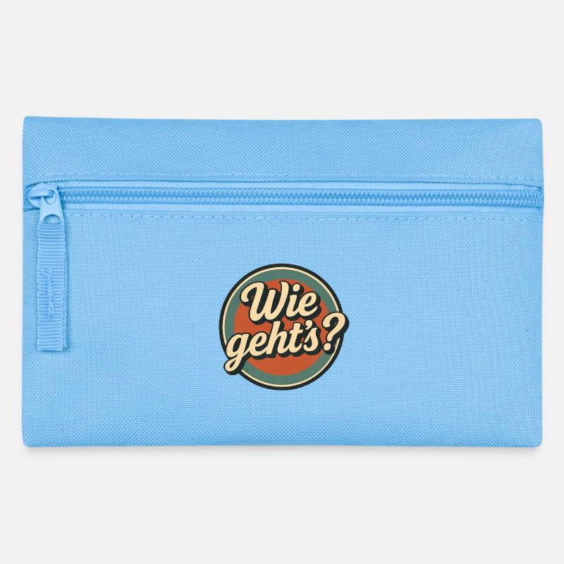 Retro Style Wie geht's - Pencil Case - light blue