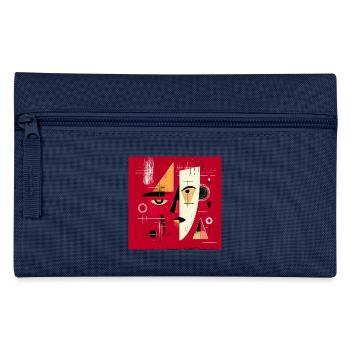 Contemporary Abstract Face in Red - Pencil Case - light blue - Front