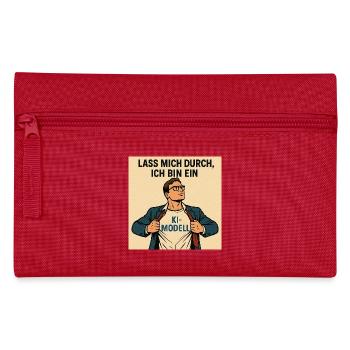 Humorous AI Model Hero Attire - Pencil Case - red - Front