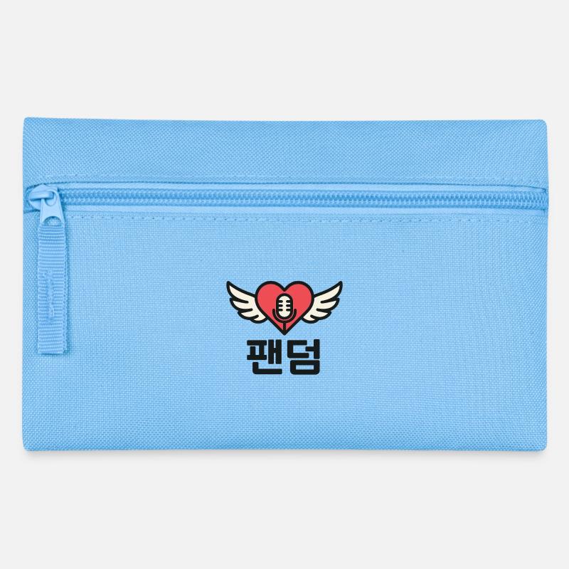 K-Pop Heart with Wing and Microphone Design - Pencil Case - light blue
