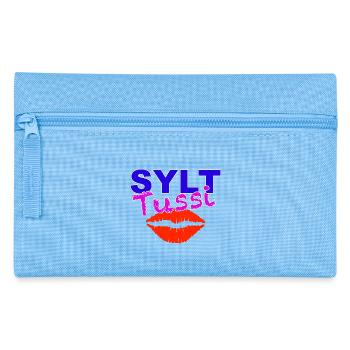Sylttussi mit Kussmund:Design by Dekoinsel Sylt - Federtasche - Hellblau - Vorne