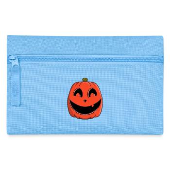 Verspieltes Kürbislächeln - Federtasche - Hellblau - Vorne