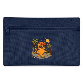 Tropische Katzensonnenbrille - Federtasche - Hellblau - Vorne