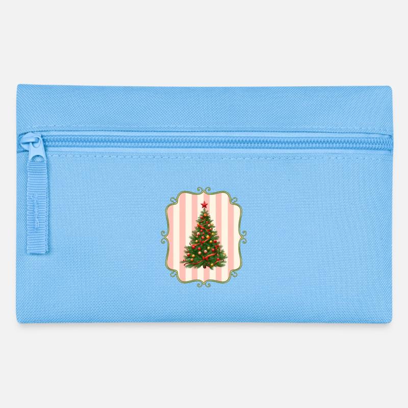 Vintage Weihnachtsbaum Retro Design - Federtasche - Hellblau
