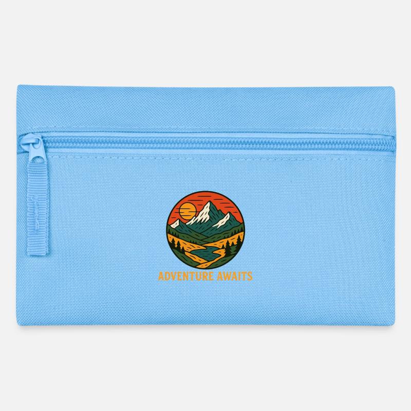 Adventure awaits mountain scenery - Pencil Case - light blue