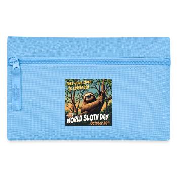 International Sloth Day – Tag des Faultiers - Federtasche - Hellblau - Vorne