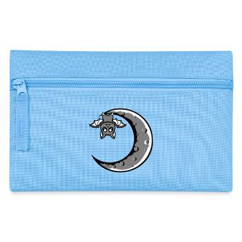 Mignon Chauve-souris croissant de lune suspendu Nuit d’Halloween - Trousse - bleu clair - Devant