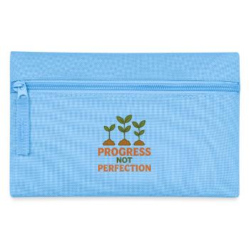 Progress instead of perfection - Pencil Case - light blue - Front