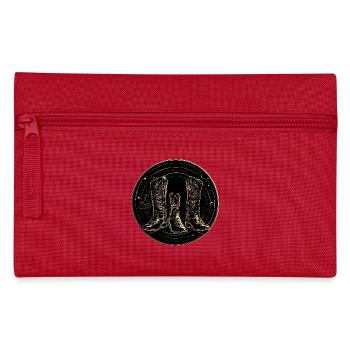 Golden boots in a circle - Pencil Case - red - Front