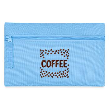 Kaffeebohnen Wortdesign - Federtasche - Hellblau - Vorne