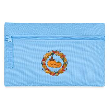Herbstlicher Kürbis Familienkranz - Federtasche - Hellblau - Vorne