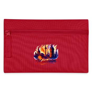 Mannheim Stadt Silhouette prachtvoll Geschenk - Federtasche - Rot - Vorne