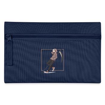 Vermummter Rebell mit Sense - Federtasche - Hellblau - Vorne