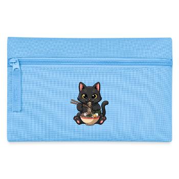 Schwarze Katze gierige Ramen - Federtasche - Hellblau - Vorne