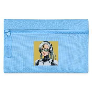 Cyborg Avatar with Headset - Pencil Case - light blue - Front