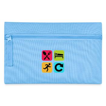 Eat Sleep Run Repeat Funny Quote Jogger - Pencil Case - light blue - Front