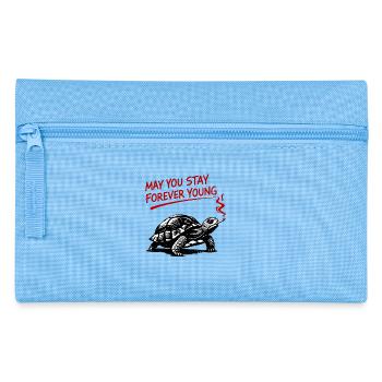 Schildkröte Raucht Forever Young - Federtasche - Hellblau - Vorne