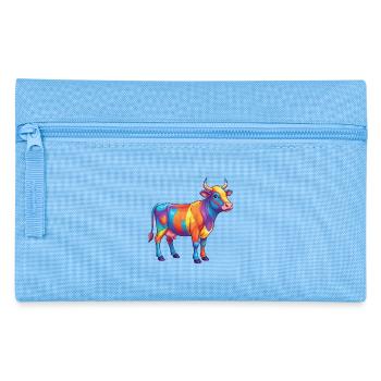 Colorful Cow Rainbow Pop Art Watercolor - Pencil Case - light blue - Front