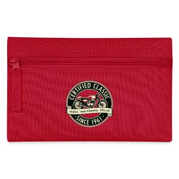 Vintage 1961, Biker Motorcycle Birthday Pullover Hoodie - Pencil Case - red - Front