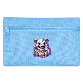 Cute panda monster with candy - Pencil Case - light blue - Front