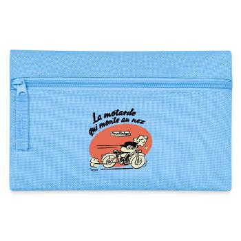 The biker who goes up to the nose - Pencil Case - light blue - Front