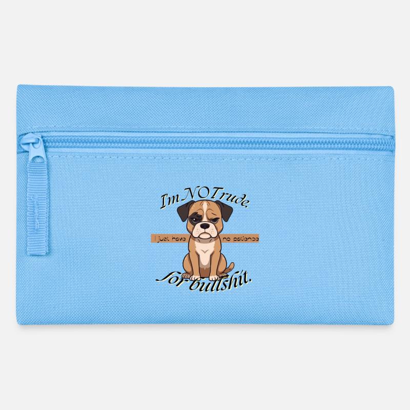 Grumpy Pup No Patience - Pencil Case - light blue