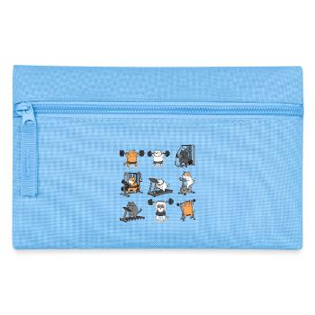 Leg Day with Cat Cat - Pencil Case - light blue - Front