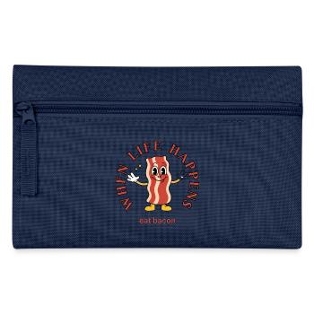 When life happens – bacon enjoyment - Pencil Case - light blue - Front