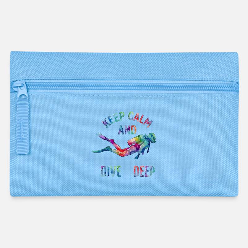 Colorful Dive Saying - Pencil Case - light blue