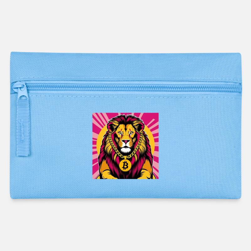 Krypto-Löwe Neon Pop Kunst - Federtasche - Hellblau