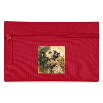 Dalmatiner Portrait im Vintage-Öl-Look - Federtasche - Rot - Vorne